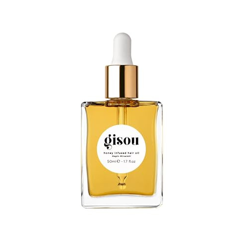 Gisou Honey Infused Hair Oil - Hydrating & Frizz Control Treatment with Mirsalehi Honey Adds Shine & Heat Protectant for All Hair Types 1.7 Fl Oz