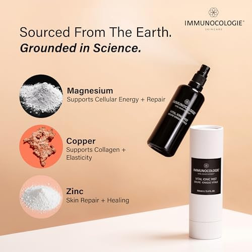 IMMUNOCOLOGIE Vital Ionic Mist - Hydrating Purifying and Refreshing Facial Spray with French Green Clay Water to Soothe Redness and Irritation - 3.4 fl oz/100 ml