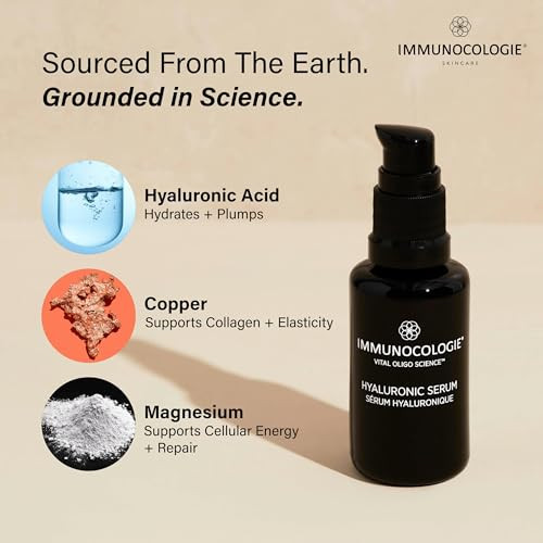 IMMUNOCOLOGIE Hyaluronic Serum - Lightweight Dual-Weighted Hyaluronic Acid Serum for Face to Promote Deep Hydration & Skin Plumping - 1 Fl. oz./30 ml
