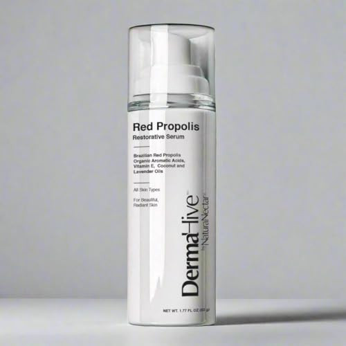 NaturaNectar DermaHive - Red Propolis Restorative Serum with Vitamin E Antioxidants & Lavender Oil Anti Aging Face Serum for Women & Men Antioxidant Skin Repair Glowing Skin Scar Removal Airless Pump - 50g