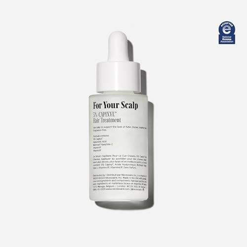 Nécessaire The Scalp Serum. 5% Capixyl + 1% Hyaluronic Acid For Fuller Thicker Healthier Hair. Fragrance-. Approved by the National Eczema Association. 1 fl oz