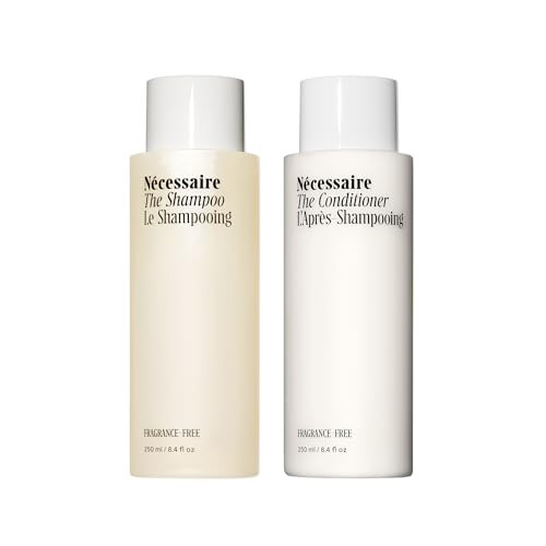 Nécessaire The Hair Duo - Shampoo and Conditioner Set 2 x Full-Size. The Shampoo + The Conditioner. Hyaluronic Acid + Vitamin B Complex. Fragrance-. Approved by the National Eczema Association.
