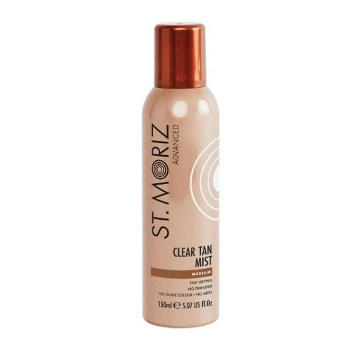 ST. MORIZ Advanced Clear Tanning Mist in Medium - Sunless Clear Self Tanner Spray Body Tanner Mist for Streak  Bronzed Glow - No Mess or Transfer - Dermatologically Tested (5.07 fl oz)