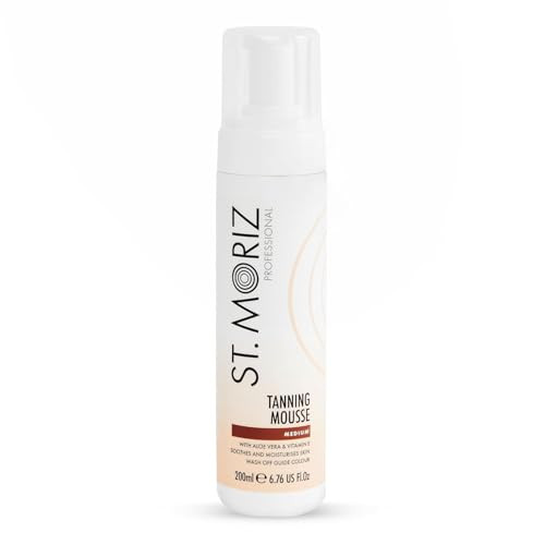 ST. MORIZ Professional Medium Self Tanner Mousse - Sunless Instant Self Tanning Foam for a Deep Natural Looking Fake Tan - With Aloe Vera & Vitamin E (6.76 fl oz)
