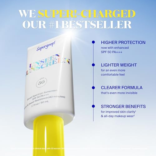 Supergoop Unseen Sunscreen SPF 50 Invisible Sun Protection for Face (1.7 fl oz) + PLAY Antioxidant Body Mist SPF 50 (Pack of 2 6 fl oz Each) - Broad Spectrum Body & Face Sunscreen