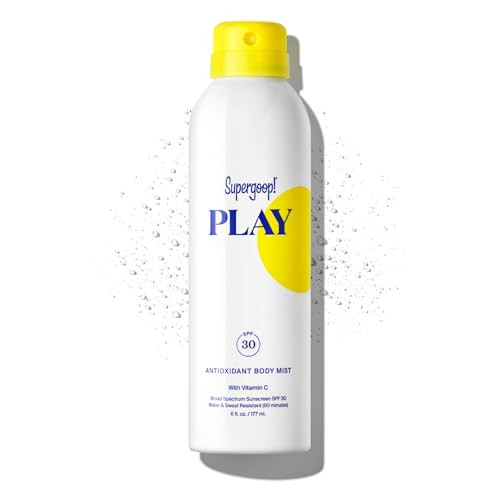 Supergoop PLAY SPF 30 Antioxidant Body Mist w/Vitamin C - 6 fl oz Pack of 2 - Broad Spectrum Sunscreen Spray - Great for Active Days
