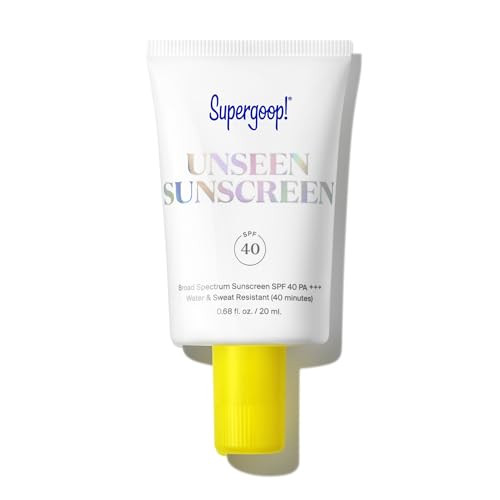 Supergoop Unseen Sunscreen - SPF 40 - Clear & Invisible Face Sunscreen + Broad Spectrum + Makeup-Gripping Primer - Weightless Scentless Oil  - For All Skin Types & Tones - 0.68 fl oz