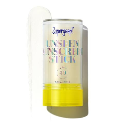 Supergoop Unseen Sunscreen Stick - SPF 40 - Clear & Invisible Sun Protection - Broad Spectrum Face Sunscreen - Glides Over Makeup - Natural Finish - For All Skin Types - 0.7 fl oz