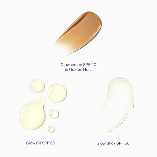 Supergoop Destination Glow - Includes 3 Travel-Sized Glowy SPF Favorites: Glowscreen SPF 40 Glow Stick SPF 50 and Glow Oil SPF 50