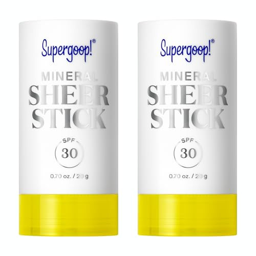 Supergoop Mineral Sheer Stick SPF 30 Sunscreen - Mineral Broad Spectrum Sunscreen for Face & Body - Helps Filter Blue Light - Natural Finish - For All Skin Types - 0.7 fl oz
