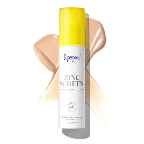 Supergoop Zincscreen - 1.7 fl oz - SPF 40 PA+++ Mineral Face Lotion & Broad Spectrum Sunscreen - Non-nano Zinc Oxide for Daily UV Protection - Lightweight Blendable Formula with Pink Hue