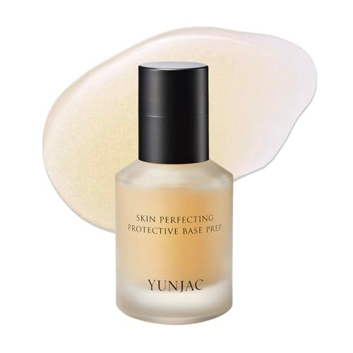 YUNJAC Base Prep Korean Primer (1.35 fl oz) – Silicone- Grip Makeup Base Serum Texture for Radiant Skin Long-Lasting Glow with Rice Ferment Ceramide Niacinamide Squalane