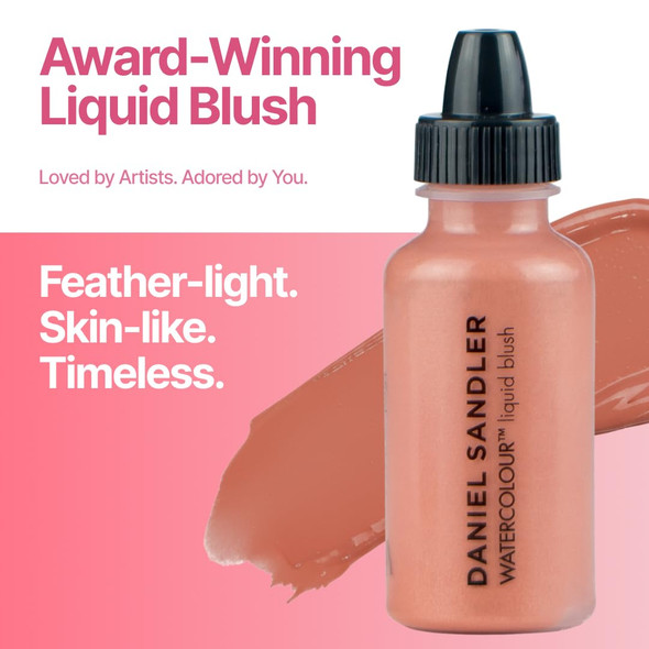 Daniel Sandler Watercolor Liquid Blush — Buildable Blendable & Long-Lasting Liquid Blush for Cheeks Lips & Eyes — Lightweight & Water Resistant — For All Skin Types — Passion
