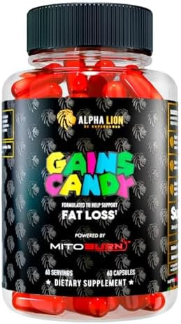 Alpha Lion Gains Candy Pills That Support Weight Loss Energy Supplements 100% Natural Extract Calorie Burning Regulates Healthy Metabolism 60 Capsules (Fat Loss Caloriburn)