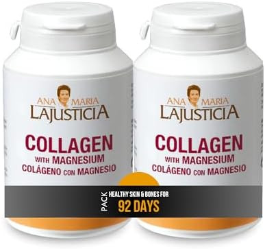 Ana Maria Lajusticia 2 Pack Collagen With Magnesium 180 Tablets. Skin Rejuvenation Nervous System Support Bone And Teeth Health