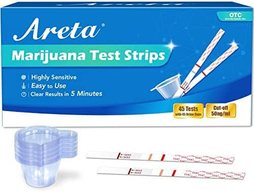 Areta Marijuana Test Strips: Thc Drug Urine At Home Testing Kits For Over The Counter Use Result In 5 Minutes Accurate Drug Screen Test 50Ng/Ml Cutoff Level # Asth114C 15 Tests