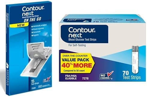 Ascensia Contour Next Blood Glucose Test Strips For Diabetes “ 15 Ct (1 Pack) “ Accurate No Coding Secondchance Sampling Easy Blood Sugar Testing Strips On The Go Works With All Contour Next Meters
