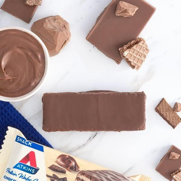 Atkins Protein Wafer Crisps Bundle Peanut Butter & Chocolate Crã¨Me Keto Friendly 5 Count Each