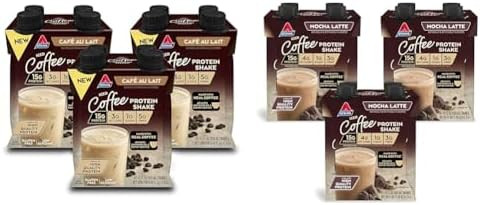 Atkins Cafã Au Lait Iced Coffee Protein Shake 15G Protein Low Glycemic 3G Net Carb 1G Sugar & Mocha Latte Iced Coffee Protein Shake 15G Protein Low Glycemic 4G Net Carb 1G Sugar