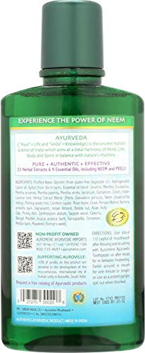 Auromere Ayurvedic Mouthwash Vegan Fluoride Alcohol Natural Non Gmo (16 Fl Oz) 1 Pack
