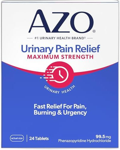 Azo Urinary Pain Relief Maximum Strength Fast Relief Of Uti Pain Burning & Urgency Targets Source Of Pain #1 Most Trusted Brand 48 Tablets