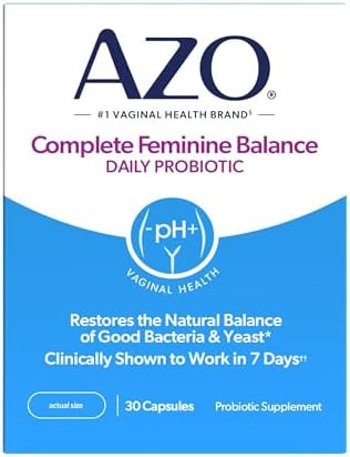 Azo Complete Feminine Balance Daily Probiotics For Women Clinically Proven To Help Protect Vaginal Health Helps Balance Ph And Yeast Nongmo 60 Count