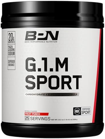 Bare Performance Nutrition Bpn G.1.M Sport “ Fruit Punch 25 Servings + Recover Postworkout Muscle Recovery Drink Mix “ Fruit Punch 25 Servings Endurance Fuel + Recovery Bundle
