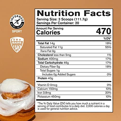 Bare Performance Nutrition Bpn Strong Food Complete Nutrition Meal Cinnamon Roll