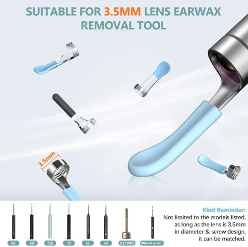 Bebird Tips For R1 Ear Camera 8 Pcs Waterproof Silicone Ear Spoon For Wet/Dry Earwax Cleaning Bebird Original Ear Cleaner Tips Set For W3/R3/T15/X3/X17 Pro/D3Pro/T5(Spiral Structure)