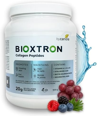 Bioxtron Collagen Peptides Powder Unflavored Type I Bovine With Stem Cell Real For Hair Nail Skin Gut Bone & Joint Health Support Hyaluronic Acid Protein Biotin 600G (30 Servings)