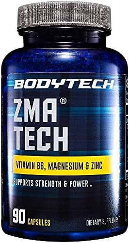 Bodytech Zma Supplement Zinc Magnesium & Vitamin B6 Supports Muscle Recovery Sleep Quality & Immune Health (90 Capsules)