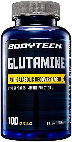 Bodytech Glutamine Capsules Supports Muscle Recovery Immune Health & Exercise Performance (100 Capsules)