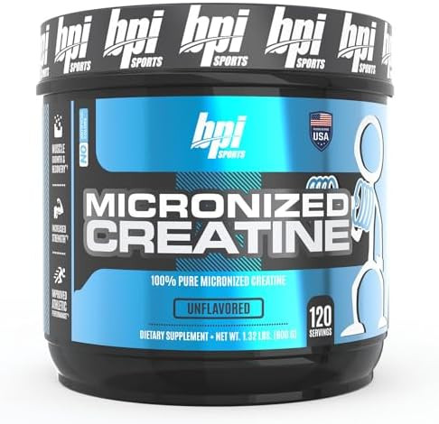 Bpi Sports Micronized Creatine Increase Strength Reduce Fatigue Lean Muscle Building 100% Pure Creatine Better Absorption Supports Muscle Growth Unflavored 120 Servings 21.16 Ounce