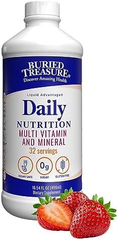 Buried Treasure Daily Nutrition Liquid Multivitamin And Mineral Supplement With Trace Minerals Superfoods Vitamin A Bcomplex C D E Methylfolate Biotin Magnesium Zinc Resveratrol 32 Serv