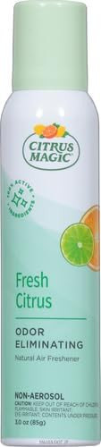 Citrus Magic Natural Odor Eliminating Air Freshener Spray Fresh Citrus 3Ounce (Pack Of 4)