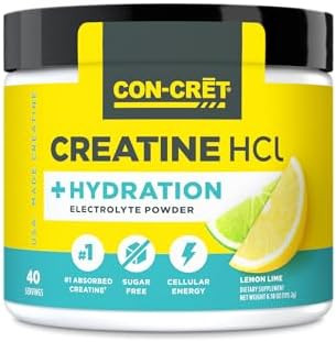 Concret Creatine Hcl + Hydration Electrolyte Powder Tub Citrus Mango Sugar Electrolytes Rehydration Formula W Potassium Sodium Zinc Magnesium To Hydrate & Recover (40 Serv)