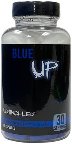 Controlled Labs Blue Up Test Boost Tribulus Terrestris Avena Sativa Eurycoma Longifolia Natural Caffeine Strength Enhancing Supplement 30 Servings