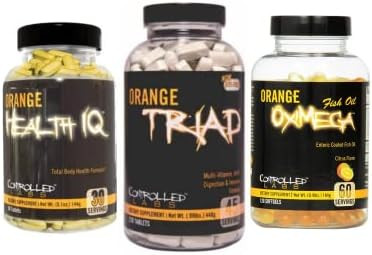 Controlled Labs Overall Health Bundle 45 Serving Orange Triad 90 Count Orange Health Iq 120 Count Orange Oximega Fish Oil Muscle Building And Recovery Supplement For Men And Women