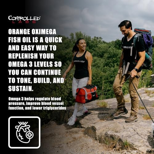 Controlled Labs Orange Oximega Fish Oil Supplement 120 Softgels Epa And Dha 2000Mg Omega 3 Fatty Acids Citrusflavor Burpless Softgels
