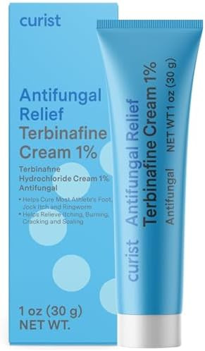 Curist Terbinafine Cream Antifungal 1Oz (30G) Foot Fungus Treatment 1% Anti Fungal Foot Care Ring Worm & Jock Itch Treatment Athlete'S Foot Cream Terbinafine Hydrochloride