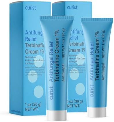 Curist Terbinafine Cream Antifungal 1Oz (2 Pack Foot) Fungus Treatment 1% Anti Fungal Foot Care Ring Worm & Jock Itch Treatment Athlete'S Foot Cream Terbinafine Hydrochloride