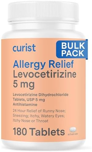 Curist Levocetirizine 5 Mg (180 Tablets) Allergy Pills 24 Hour Allergy Relief Allergy Medicine