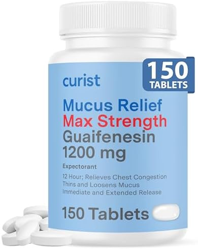 Curist Guaifenesin 1200 Mg Extended Release Tablets 150 Count Maximum Strength Mucus Relief Tablets Otc Clear Congestion
