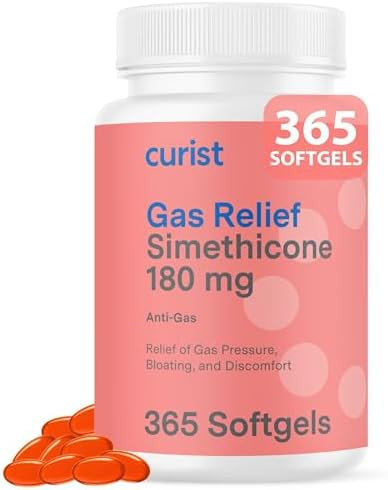 Curist Gas Relief Simethicone 180 Mg Softgels (365 Count) Digestive Relief Bloating Relief & Anti Flatulence Gas Pills For Adults Aids Bloating Relief (365 Softgels)