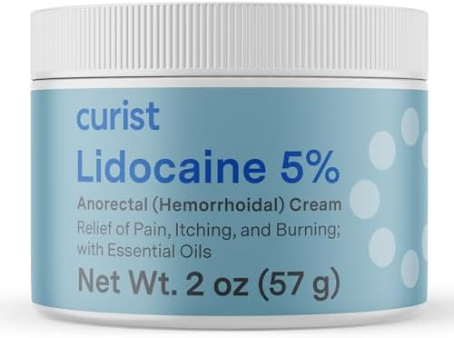 Curist 5% Lidocaine Cream Topical Pain Relief Numb Quickly & Effectively With 5% Lidocaine Numbing Cream (1 Pack 2 Oz Jar)