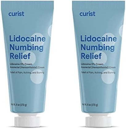 Curist 5% Lidocaine Cream Maximum Otc Strength Topical Pain Relief Otc 12 Oz (Pack Of 2) Xl Tube 5 Percent Lidocaine Numbing Cream To Numb Effectively (2 Pack 6 Oz Tube)