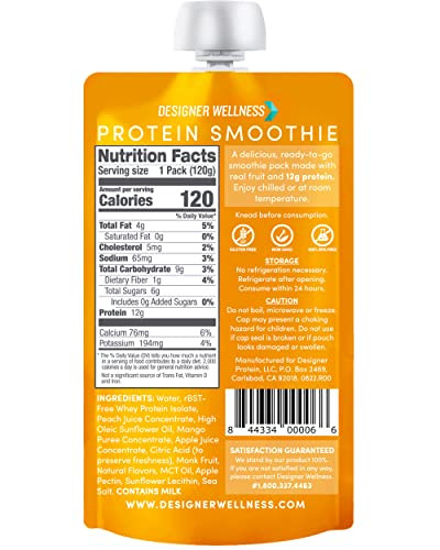 Designer Wellness Protein Smoothies Super Fruits Variety And Peach Mango Bundle