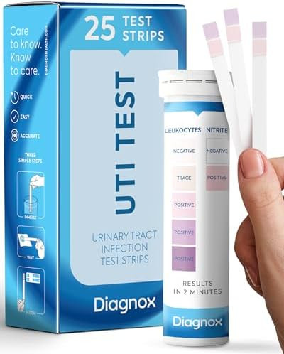 Diagnox Health Diagnox Uti Test Strips “ Fdaotc Cleared At Home Uti Test For Women “ Clear & Accurate Results Large Pads Hygienic Handle Urinary Tract Infection Test “ 3 Count