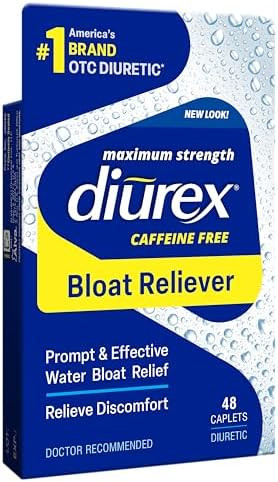Diurex Caffeine Bloat Relief Maximum Strength Relieve Water Bloat Discomfort Up To 6 Hours Of Relief 48 Count