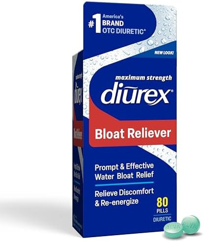 Diurex Ultra Reenergizing Water Pills Relieve Water Bloat Feel Better & Less Heavy 80 Count